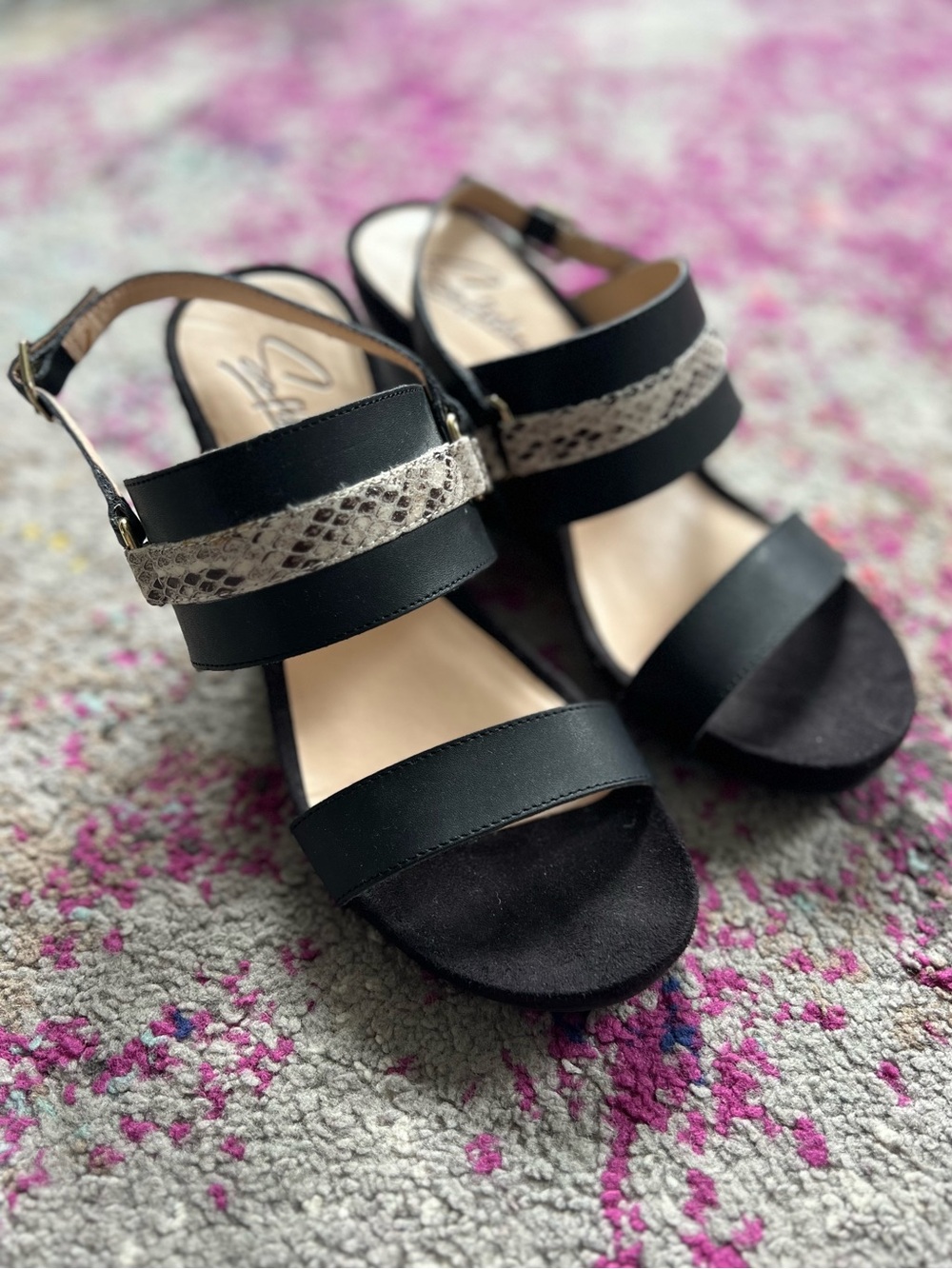 SoftMoc GILI Black Leather Sandals Size 7